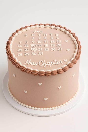 8" 3 layers whipped cream Calender cake